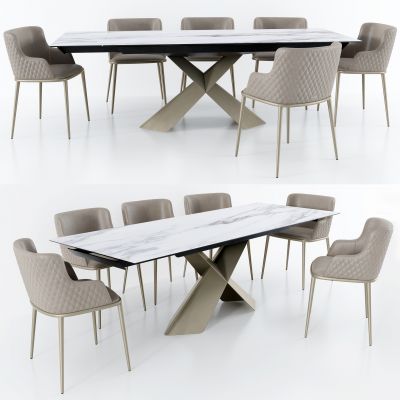 意大利现代餐桌椅组合