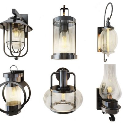 工业风美式铁艺壁灯组合