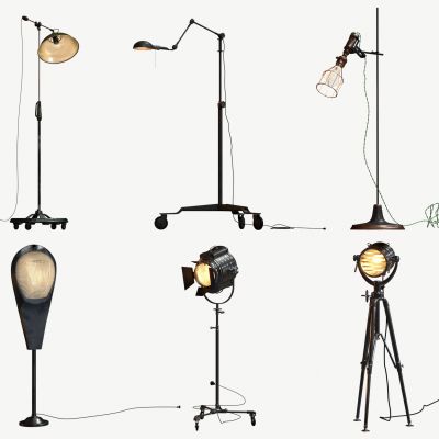 工业风落地灯复古灯具射灯补光灯摄影棚灯具金属灯具