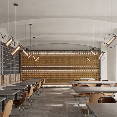 现代侘寂风员工餐厅