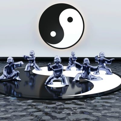 新中式太极人物雕塑雕像摆件摆台