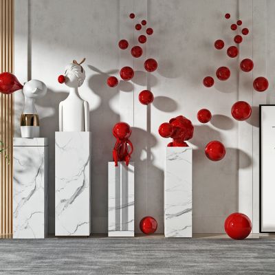 现代吹泡泡人物雕塑摆台摆饰