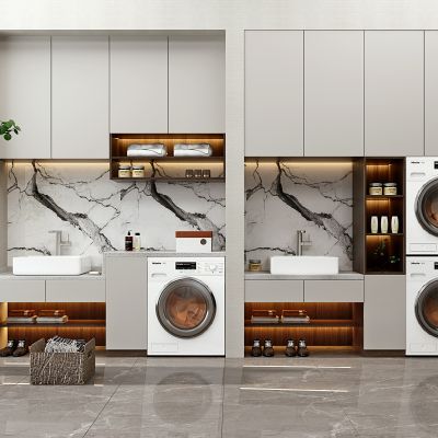 现代阳台柜组合洗衣机浴室柜组合