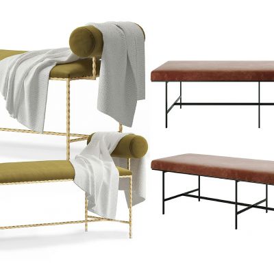 现代简欧式床尾凳