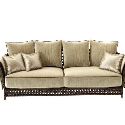 现代户外藤编沙发