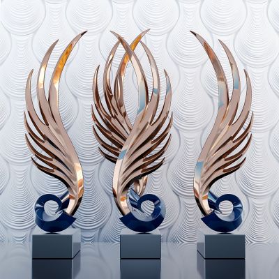 现代翅膀雕塑摆件