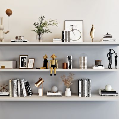 现代书籍花瓶摆件3D模型