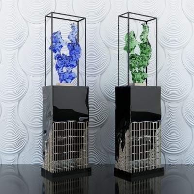 新中式抽象水晶雕塑