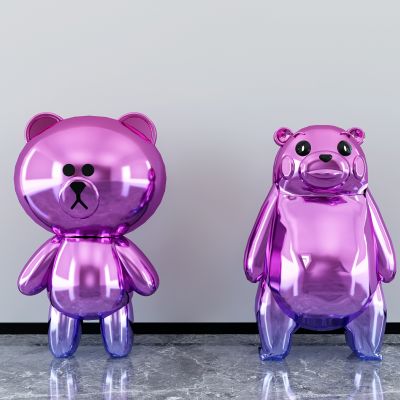 现代小熊水晶雕塑