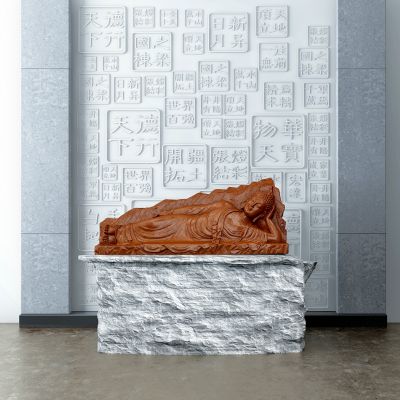 新中式佛像卧佛雕塑摆件摆台