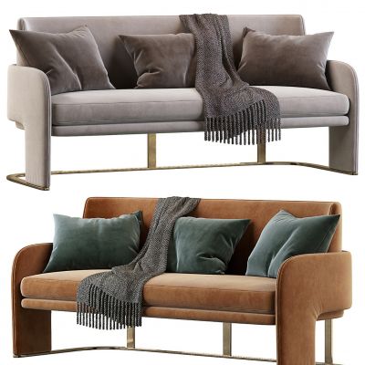现代布艺多人沙发