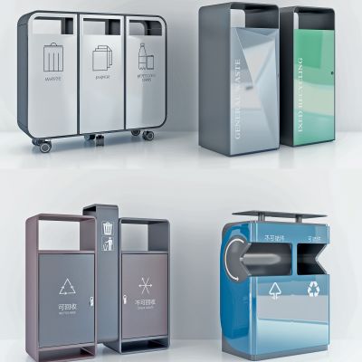 现代户外分类垃圾桶