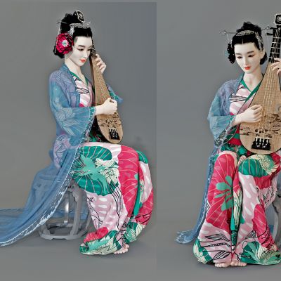 中式琵琶古装美女人物