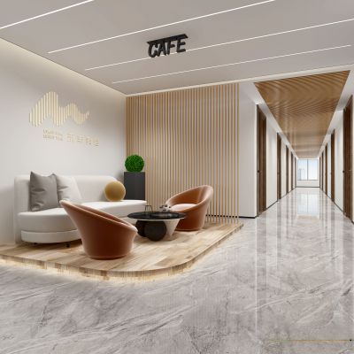 现代美容会所接待区休息区