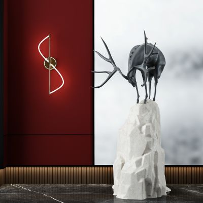 新中式鹿雕塑摆件