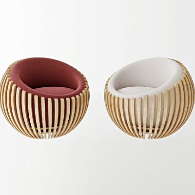 现代蛋壳原木户外休闲沙发