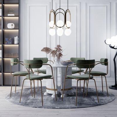 现代轻奢餐桌椅组合