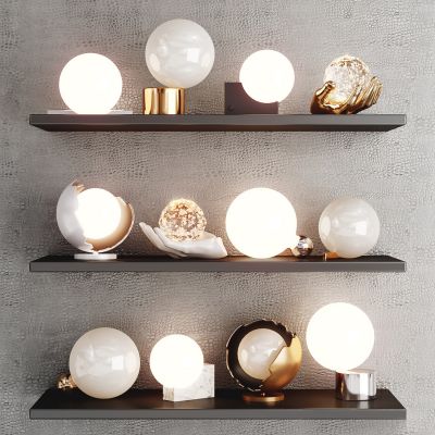 现代球形手掌台灯组合