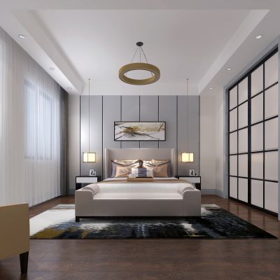 现代极简卧室