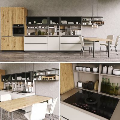 现代橱柜厨房用品组合