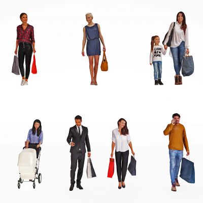 现代购物逛街人物