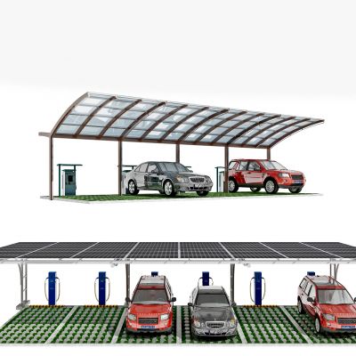 现代停车棚充电桩户外遮雨棚