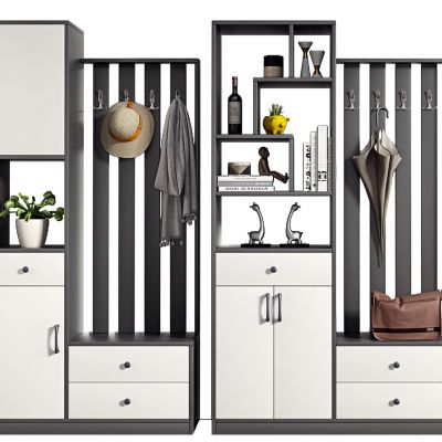 现代多功能玄关隔断鞋柜