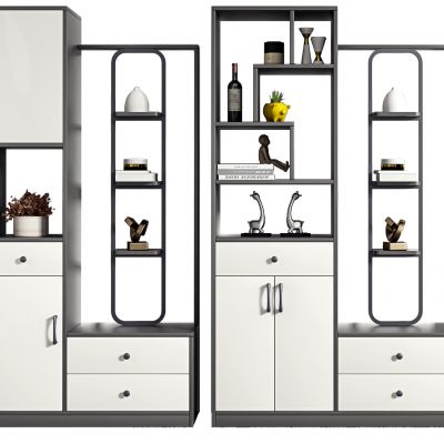 现代多功能玄关隔断鞋柜