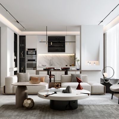 现代客厅餐厅