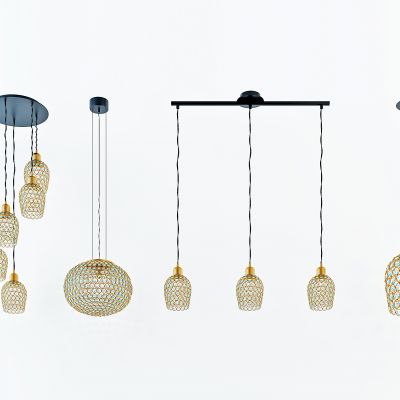 现代金属水晶吊灯组合