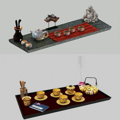 金油滴幻彩建盏茶具茶盘组合