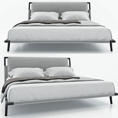 现代布艺双人床床具