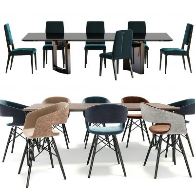 现代餐桌椅组合