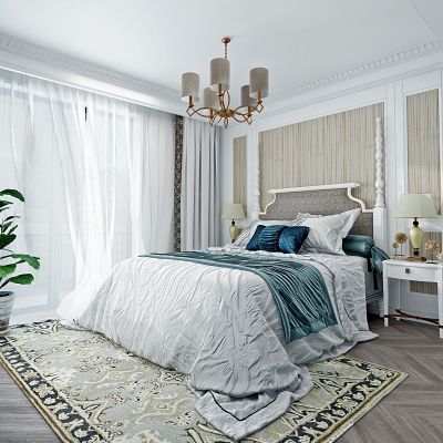 欧式卧室布艺双人床床具组合