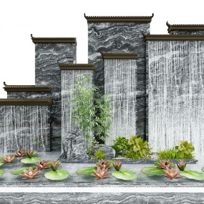 新中式景观小品水景