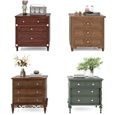 美式欧式木质床头柜