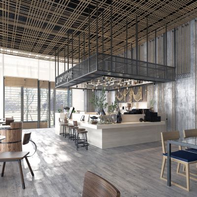 工业风奶茶咖啡店咖啡厅