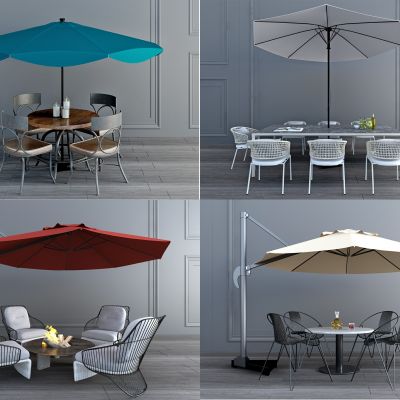现代休闲桌椅组合户外遮阳伞