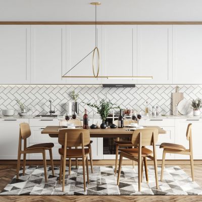 北欧原木餐桌椅