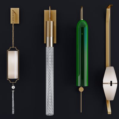 现代新中式轻奢条形壁灯组合