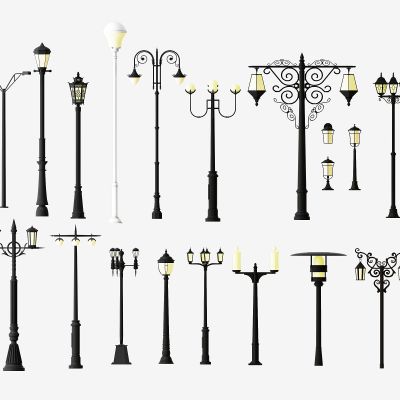 欧式美式铁艺路灯户外灯