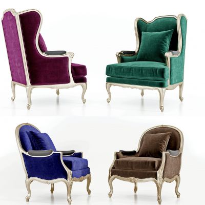 欧式绒布单人沙发