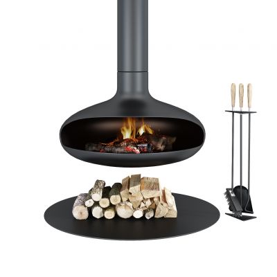 现代工业风铁艺壁炉