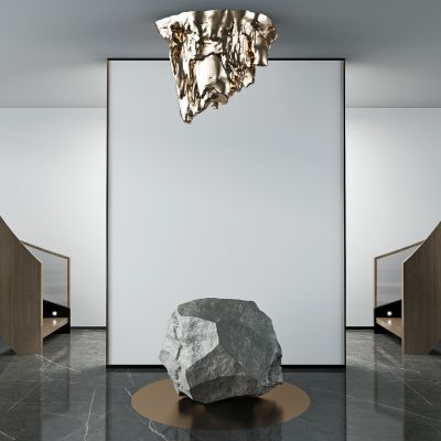 现代新中式雕塑摆件石头景观小品