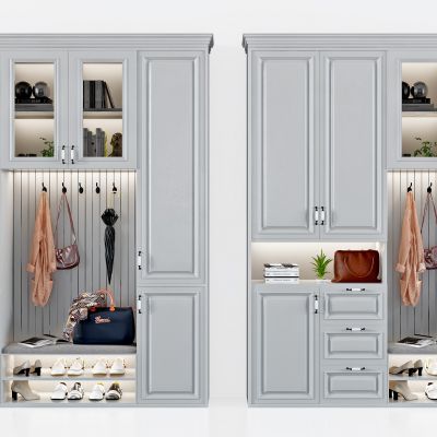 简欧玄关鞋柜衣帽柜