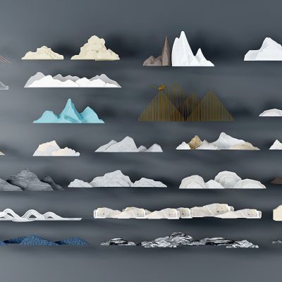 新中式假山山脉片石雕塑户外小品