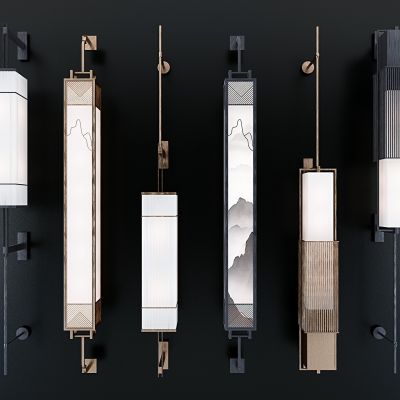 新中式长条壁灯