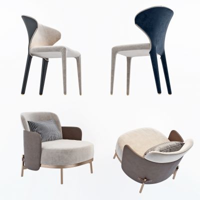 现代轻奢单椅单人沙发座椅组合