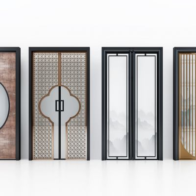 新中式推拉门双开门门