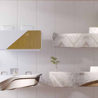 北欧现代简约轻奢前台吧台